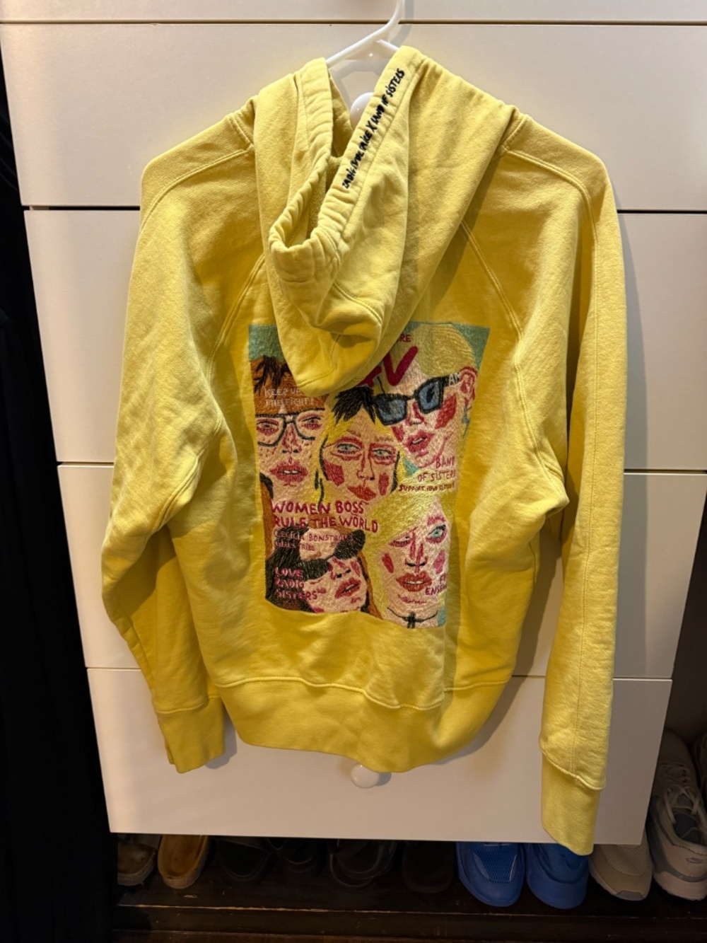 Zadig & Voltaire X Band of Sisters Graphic Hoodie Sweatshirt‎ Yellow Size S